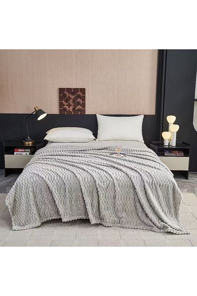 FIONNA.RO Cocolino Blanket Uni Embossed Pattern - Light Grey
