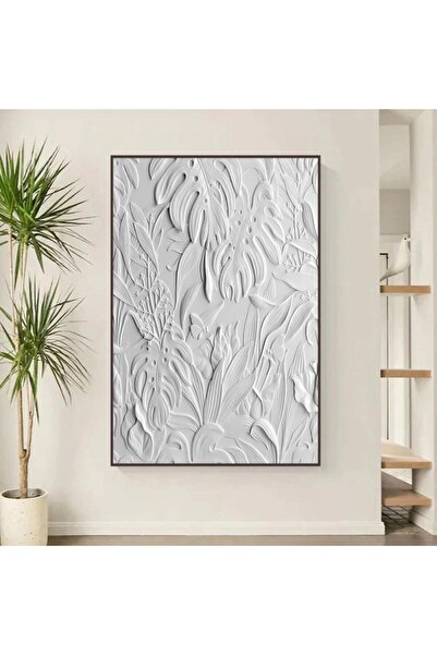 4gdran لوحة جداربة قماشية مطبوعة بتصميم اللوحة الجبسية مع برواز شامبين مجوف