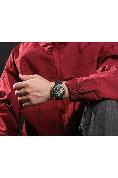 Naviforce Men's Luxury Chronograph Watch – Analog-Digital, Luminous Hands, Water Resistant, Silicone Strap