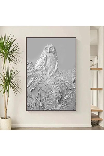 SND لوحة جداربة قماشية مطبوعة بتصميم اللوحة الجبسية مع برواز بني مجوف