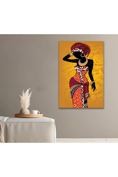 4gdran لوحة قماشية بتصميم امرآة مع برواز خشبي مخفي