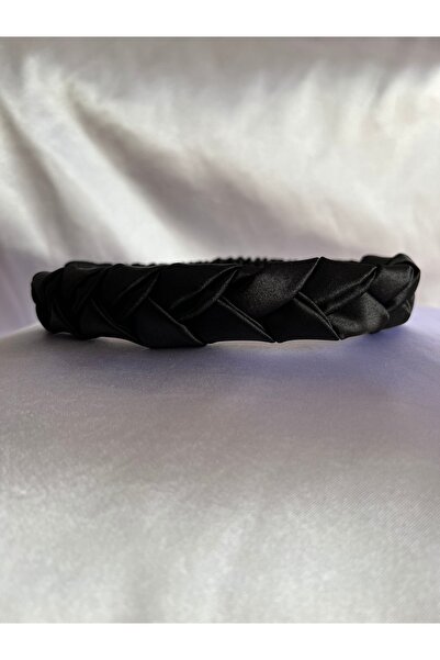 PratikDikisco Μαύρη σατέν πλεκτή κορδέλα μαλλιών