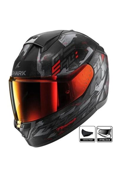 Shark Kask Shark Rıdıll 2 Molokai Mat Kapalı Siyah/Kırmızı