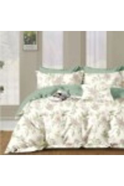 Pucioasa Lenjerie de pat 1 persoana percale cu design floral botanic, bumbac 100%, cearceaf pilota 150x220cm