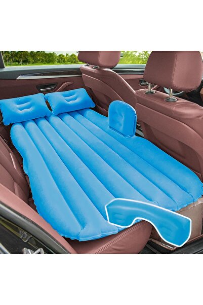Generic Car Travel Inflatable Mattress Air Bed - Foldable Car Air Bed Cushion with Auto Pump and Two Pillows