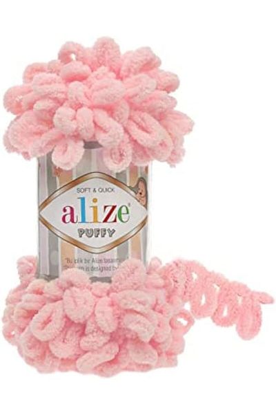 Alize Puffy Hand Knitting Yarn 1pc (COLOR PASTEL PINK NO. 638)