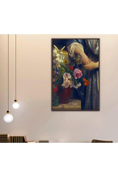 Marktna لوحة قماشية بتصميم كلاسيكي مع برواز بني مجوف