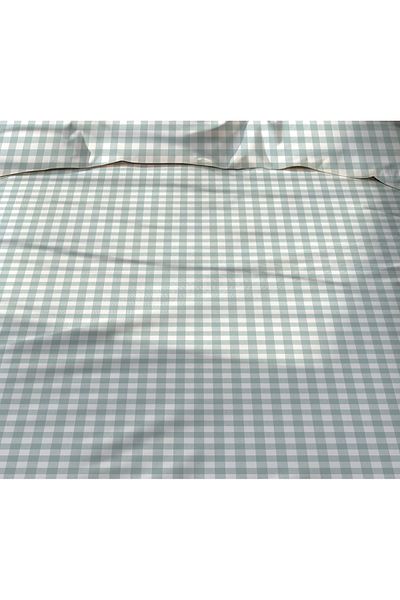 Evmila Διπλής όψης Μπλε Gingham Pattern - Σετ Παπλωματοθήκη με στάμπα