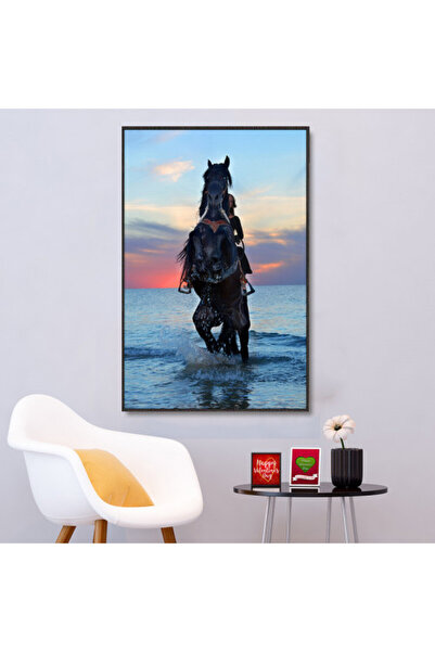 4gdran لوحة قماشية بتصميم مودرن مع برواز أسود مجوف