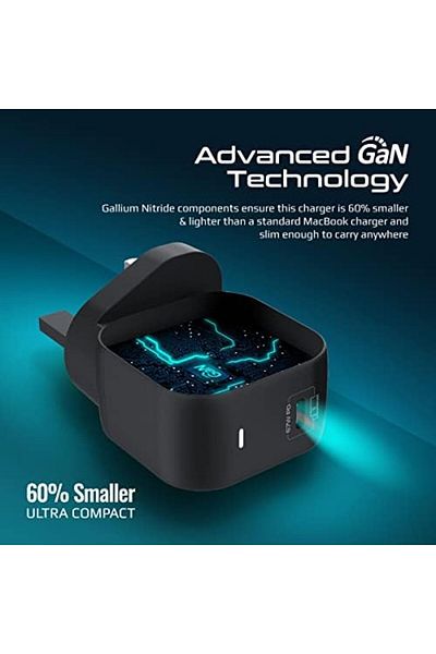 Promate USB-C Adapter, Superspeed GaNFast Technology Type-C Adapter with Ultra-Fast 67W Power Delive