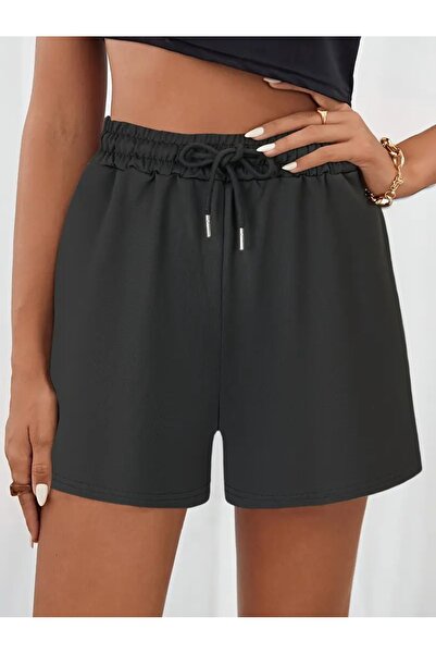 CANDERO Γυναικείο μαύρο σορτς Plus Size Battal Sweatpants Fitness Casual Ρούχ...