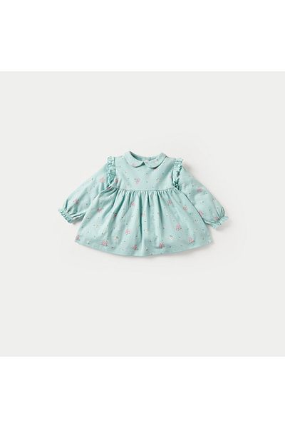 Juniors Floral Print Long Sleeves Top and Ribbed Pyjama