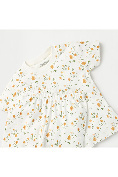 Juniors All-Over Floral Print Short Sleeve T-shirt and Elasticated Pyjama Set