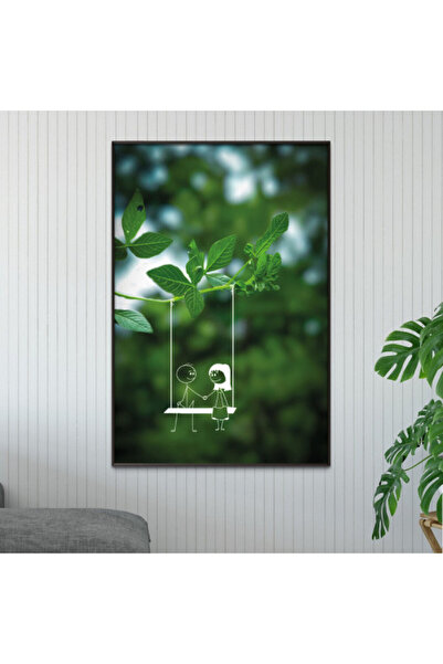 Marktna لوحة قماشية بتصميم مودرن مع برواز فضي مجوف