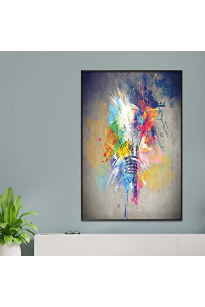 SND لوحة قماشية بتصميم مودرن مع برواز شامبين مجوف