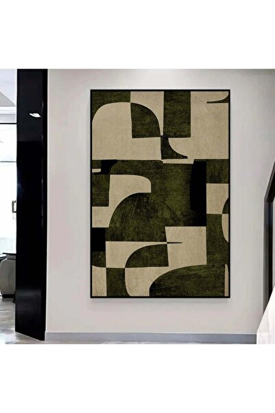 SND لوحة قماشية بتصميم الفن الهندسي مع برواز أسود مجوف