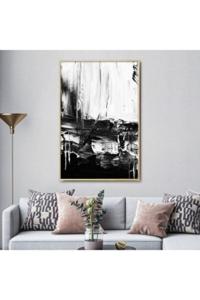 4gdran لوحة قماشية بتصميم مودرن مع برواز فضي مجوف