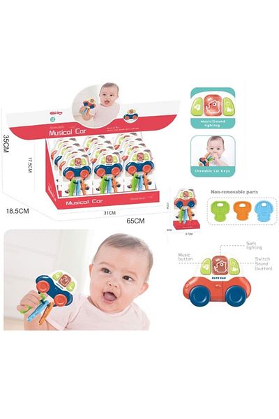 BYCEGU 90526 Baby Toy with Music and Lights Keychain and Car Piano Is One Piece