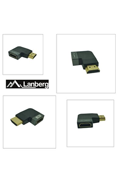 Lanberg HDMI male to HDMI female adapter, 8K, 90 degree angle, left angled, 44101, DSC, eARC