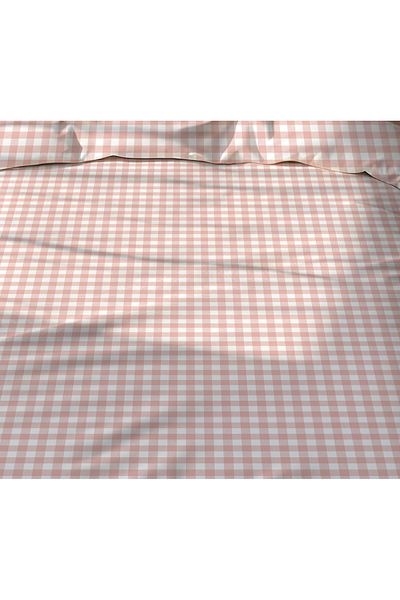 Evmila Διπλής όψης Pink Gingham Pattern - Σετ Παπλωματοθήκη με στάμπα