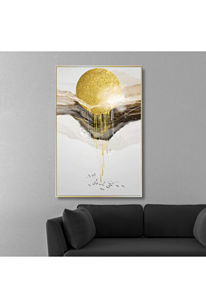 4gdran لوحة قماشية بتصميم مودرن مع برواز شامبين مجوف