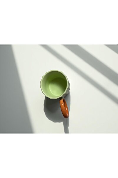 Decoliva Home & Living Modern Designed Ceramic Mug – Stylish Mug with Round Handles