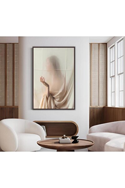 SND لوحة قماشية بتصميم فتاة مع برواز شامبين مجوف