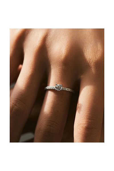 OEM Inel de logodna cu diamant moissanit de 0.3 Kt