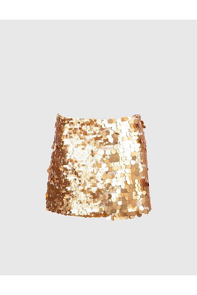 İLVİ Simona Gold Color Women's Skirt