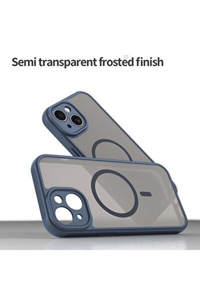 SKYDDAR INNOVATION Θήκη για iPhone 15 Plus, HaloFrost MagSafe II, Αντικραδασμική, με αυτοκόλλητο, Μπλε Σκούρο