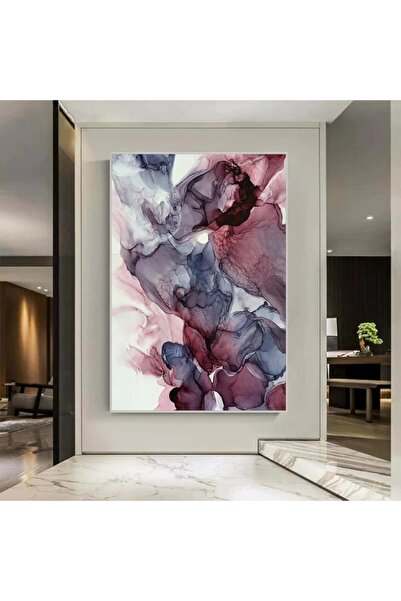 Marktna لوحة قماشية بتصميم الفن التجريدي مع برواز فضي مجوف