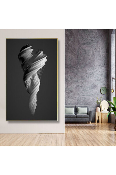 SND لوحة قماشية بتصميم مودرن مع برواز شامبين مجوف