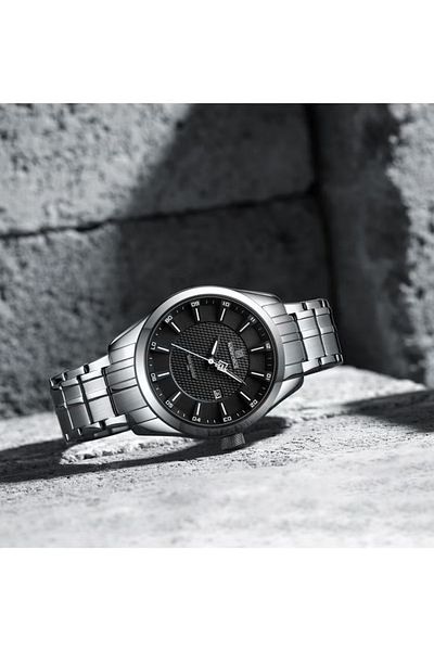 Naviforce Men's Watch – Black Dial, Stainless Steel, Date Display, Quartz Movement, Water Resistant