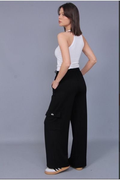 Allyz Black Tracking Pants with Cargo Pockets