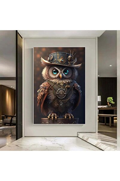 SND لوحة قماشية بتصميم حيوان مع برواز فضي مجوف