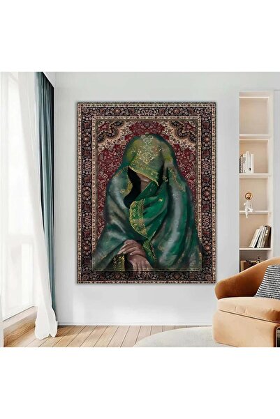 SND Canvas Wall Art of an Arab Girl with a Hidden Wooden Frame