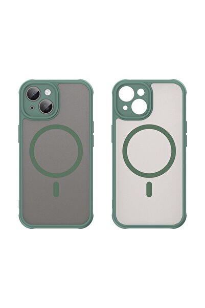 SKYDDAR INNOVATION Θήκη για iPhone 15 Plus, HaloFrost MagSafe II, Αντικραδασμική, σετ με αυτοκόλλητο, Πράσινη