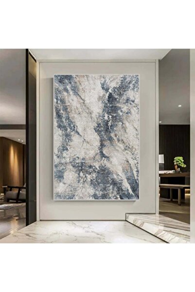 4gdran لوحة قماشية بتصميم الفن التشكيلي مع برواز فضي مجوف