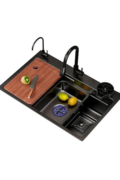 iHunt Chiuveta multifunctionala iHunt Sink SC035, sistem spalare pahare, robinet apa filtrata, cap robinet