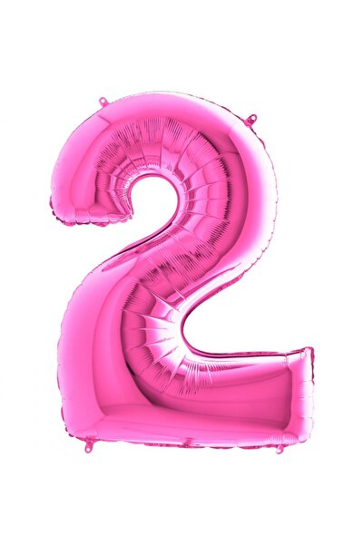 Parti Zamanı 100 Cm Pembe 2 Rakam Folyo Balonu, Sayı Büyük Boy Helyumla Uçan