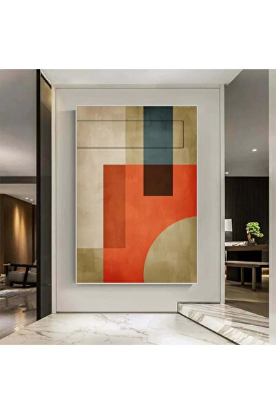 Marktna لوحة قماشية بتصميم الفن التشكيلي مع برواز فضي مجوف