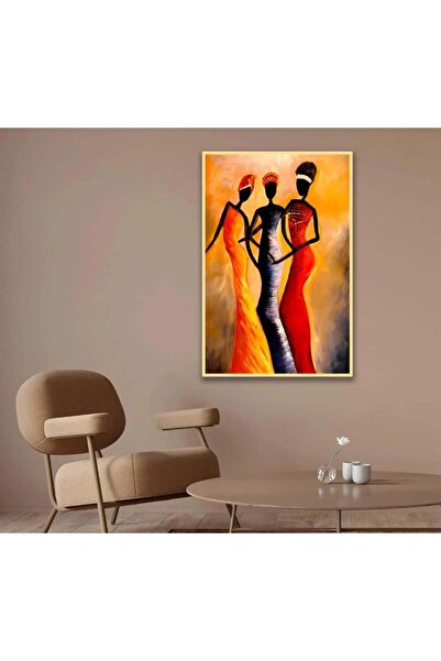 SND لوحة قماشية بتصميم امرآة مع برواز ذهبي مجوف