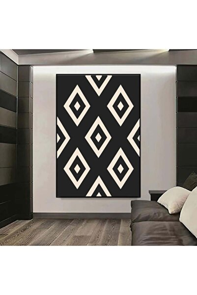 Marktna لوحة قماشية بتصميم تجريدي مع برواز أسود مجوف