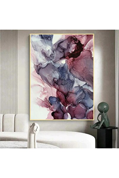 Marktna لوحة قماشية بتصميم الفن التجريدي مع برواز ذهبي مجوف