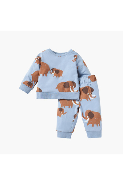Juniors طقم سويت شيرت وبيجامة بطبعة فيل
