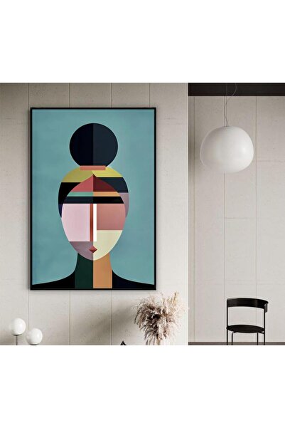 SND لوحة قماشية بتصميم فتاة مع برواز أسود مجوف