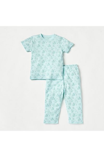 Juniors All-Over Toy Print Short Sleeve T-shirt and Elasticated Pyjama Set
