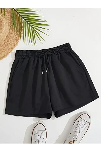 CANDERO شورت أسود نسائي مقاس كبير بنطال رياضي فضفاض ملابس رياضية مريحة ذات جو...