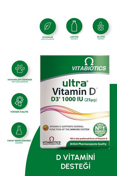 Vitabiotics Ultra Vitamin D - 1000 Iu D3, 96 Tablets Food Supplement