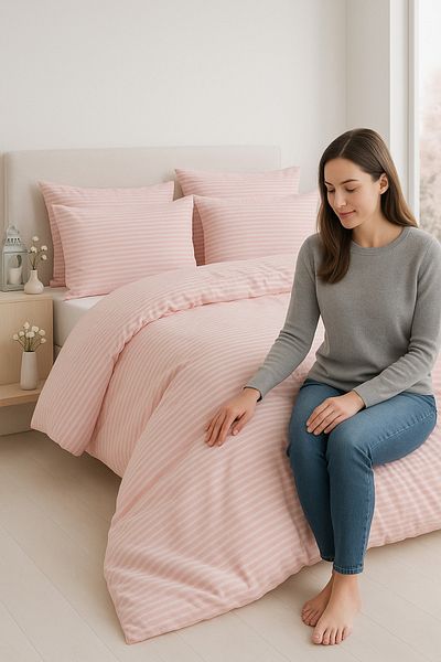 Formeya Modern Striped Elastic Sheet Single Duvet Cover Set